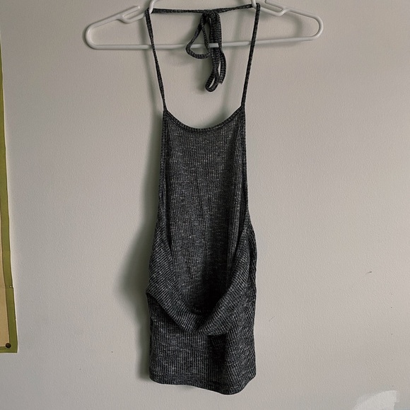 Grey Halter Top Open Back - Picture 2 of 3